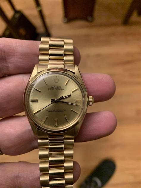 1985 14k rolex oyster 15037720|ROLEX Yellow Gold Oyster Perpetual Date Wristwatch circa .